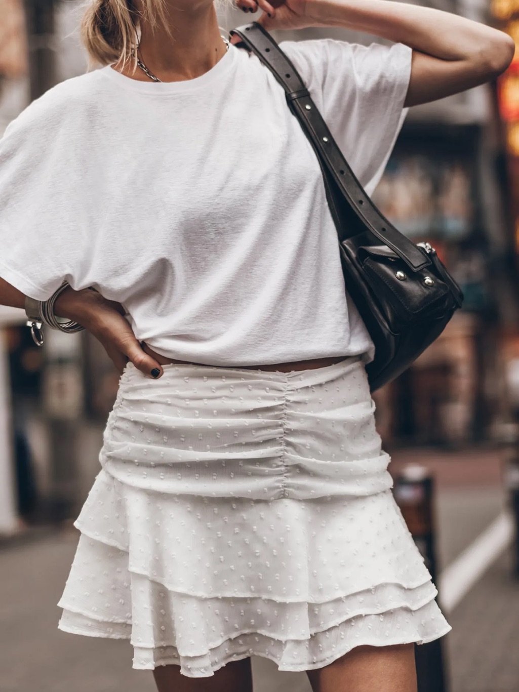 Mikuta White Ruffle Skort